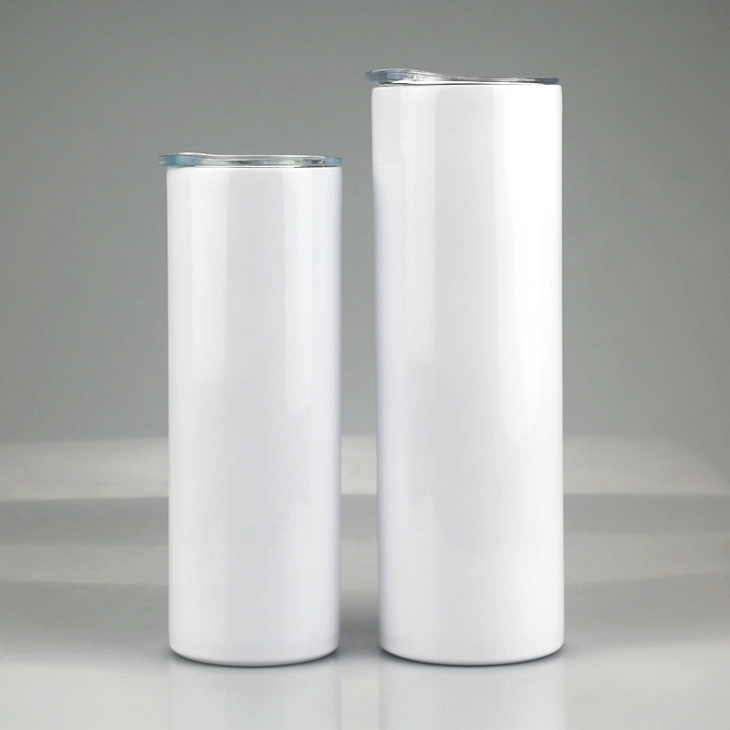 20oz Skinny Tumbler - White Marble