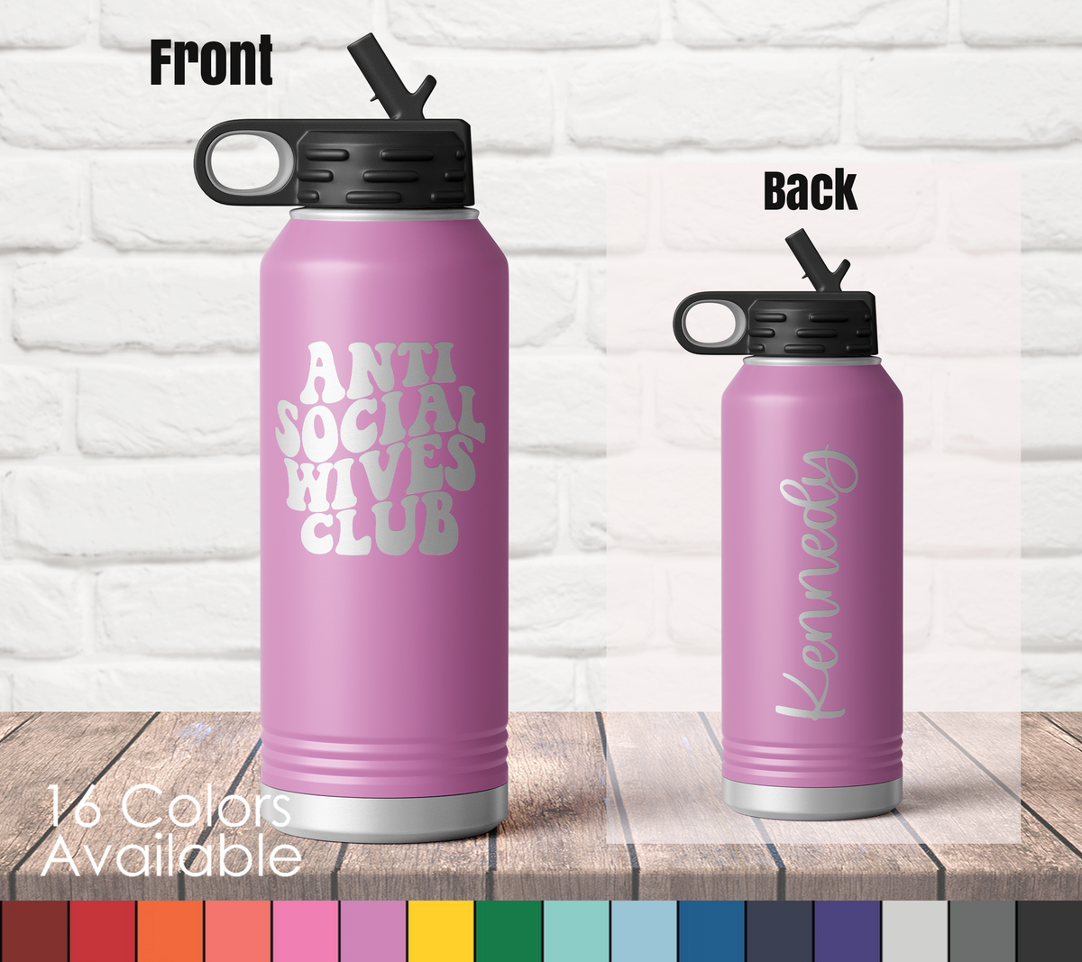 4 Pack & Up-BULK-Initial with Name-Personalized Laser Engraved Custom Aquatix newest 32 ounce Flip Top Bottle Gift