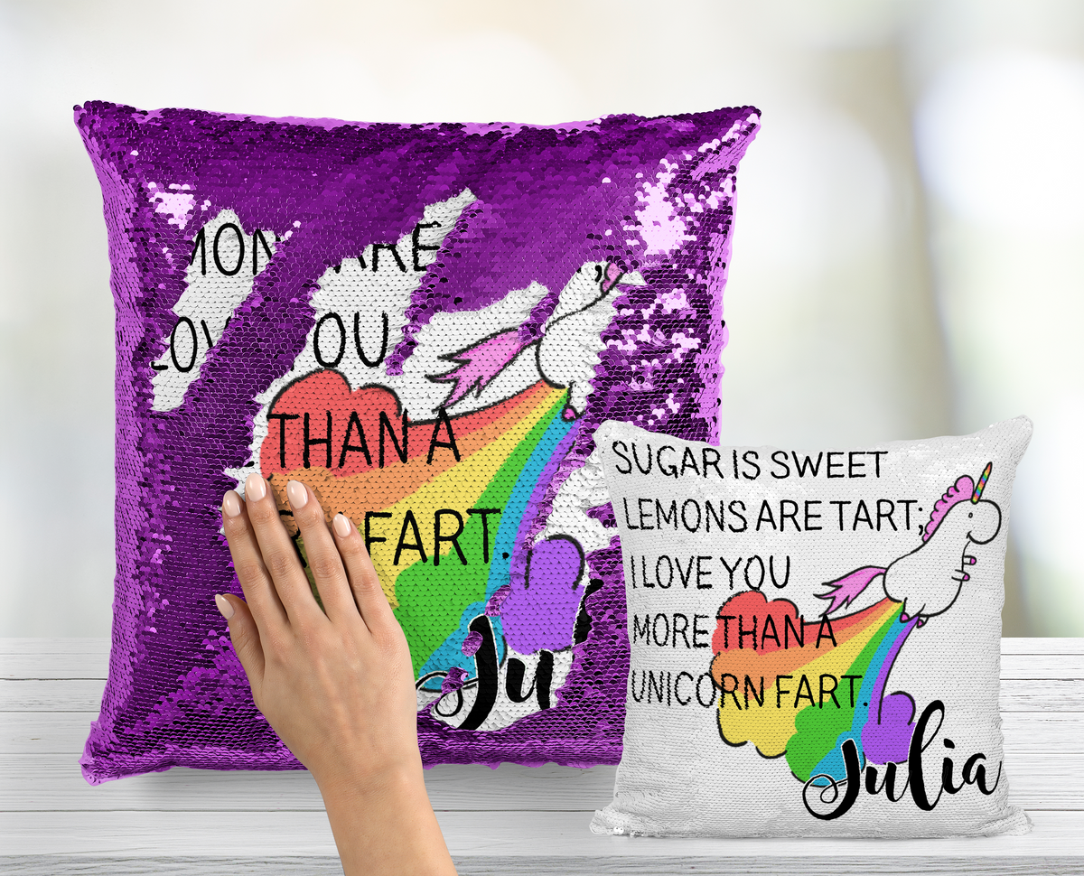 Unicorn mermaid best sale sequin pillow