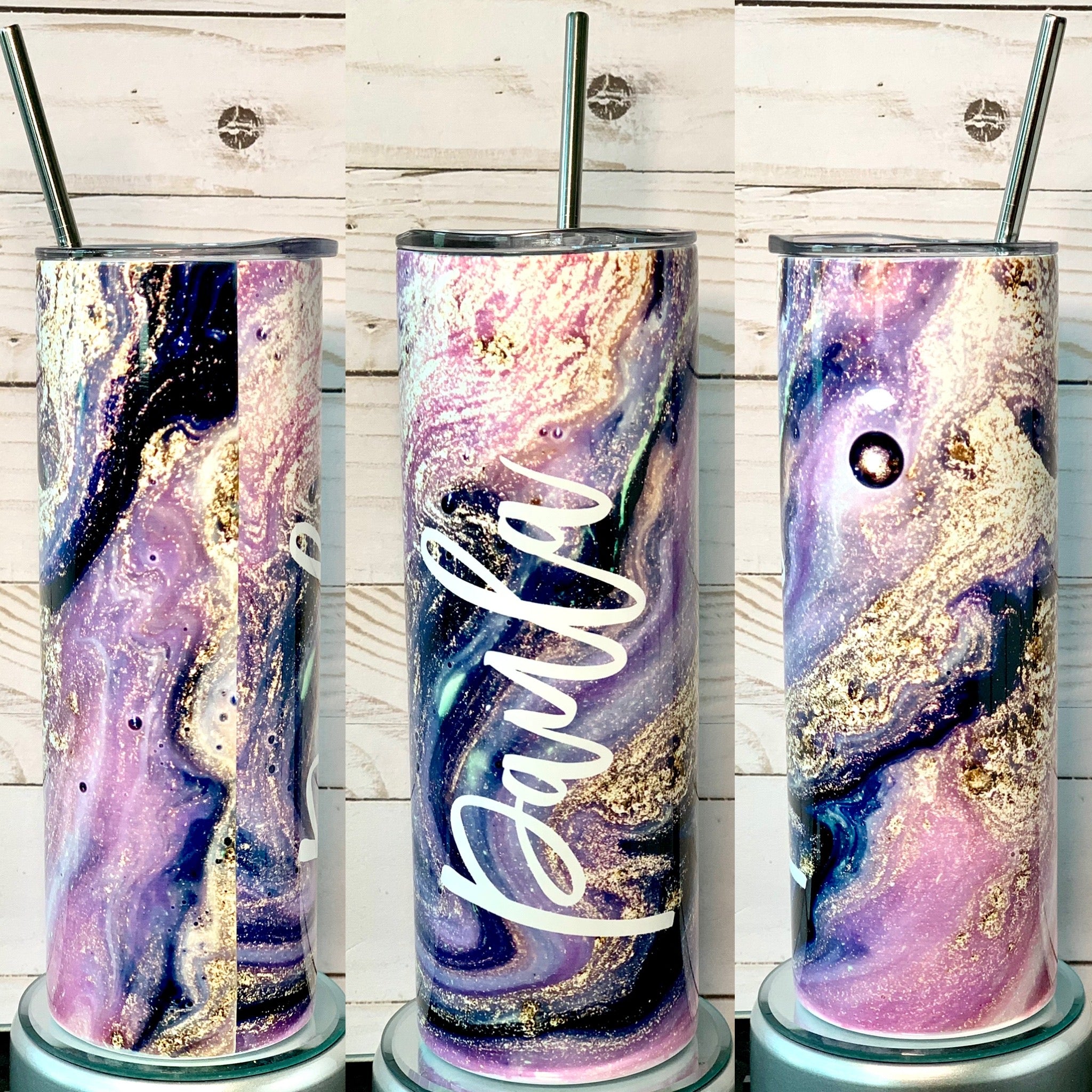 Fox Tumbler, Made With Custom Glitter and Waterslides, Wine/modern/skinny/fatty  Tumbler With Lid & Straw 