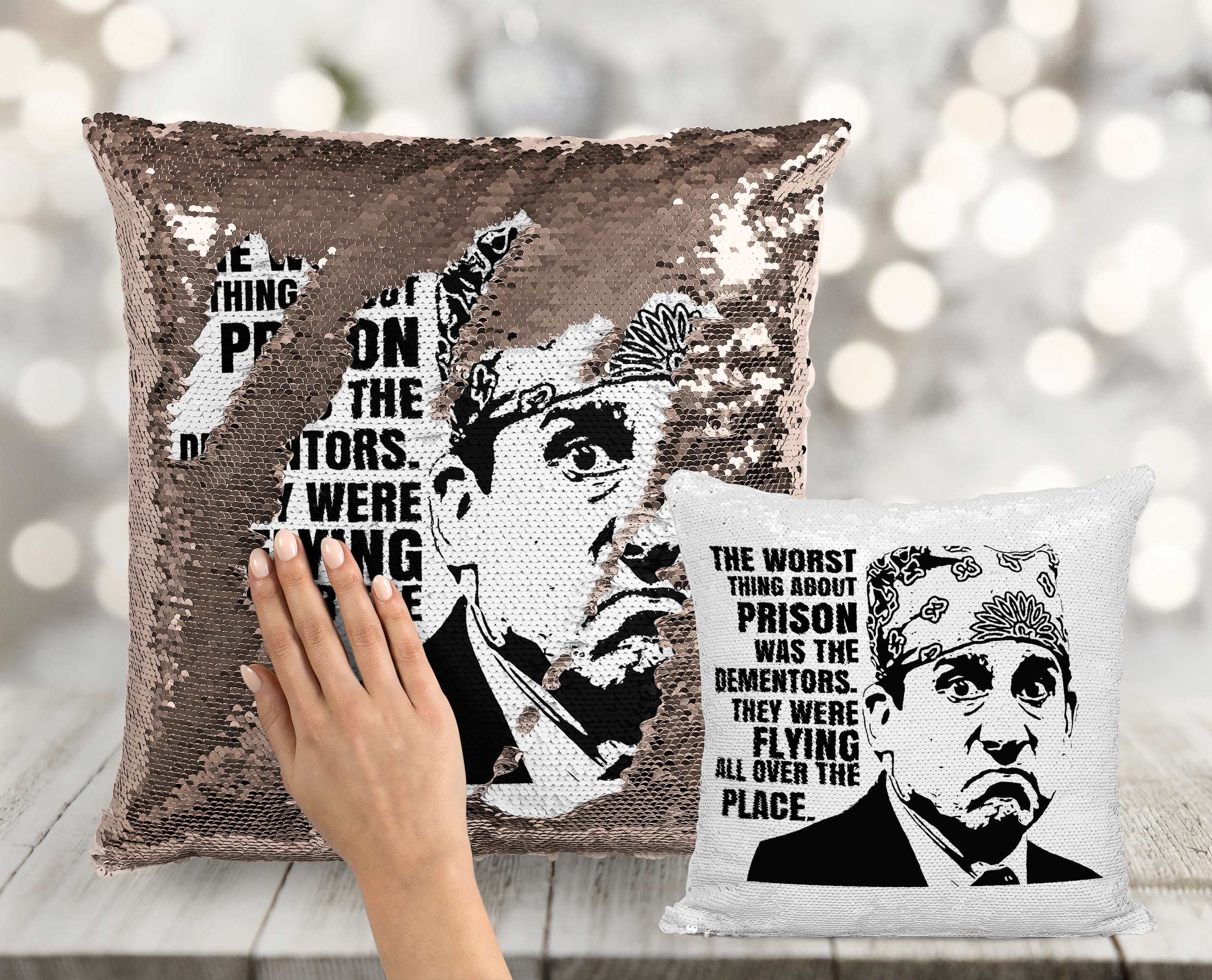 Office sequin hot sale pillow