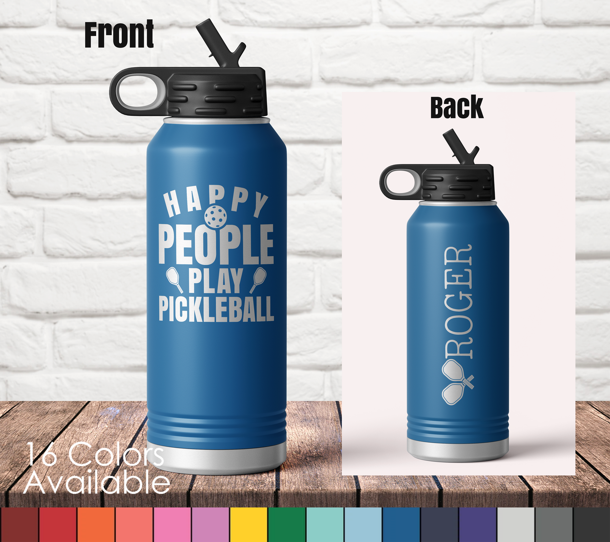 Personalized Fisher and Fishing Poles Travel Tumbler - Laser