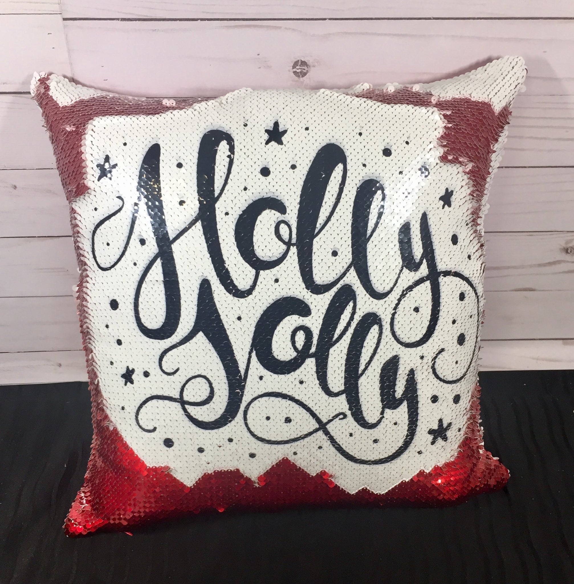Holly Jolly Characters Personalized Christmas Throw Pillows